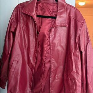 Red Faux Leather Jacket